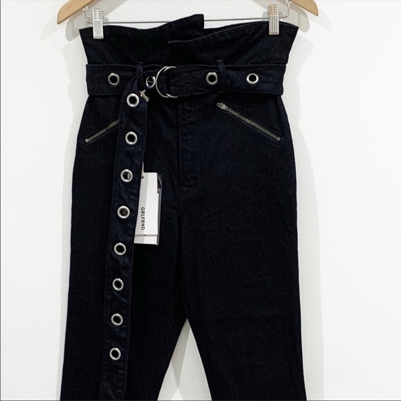 GRLFRND Mia high rise skinny black belted jeans 27 - Picture 6 of 8